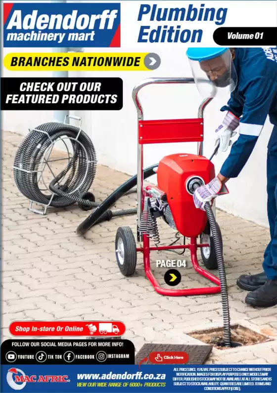 Adendorff Machinery Mart catalogue in Westville | Plumbing Edition | 2026-02-05T00:00:00.000Z - 2026-12-31T00:00:00.000Z