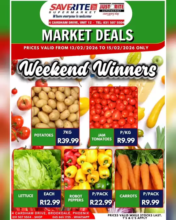 Saverite catalogue in Bluff | Weekend Winners | 2026-02-13T00:00:00.000Z - 2026-02-15T00:00:00.000Z