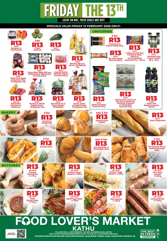 Food Lover's Market catalogue in Hillcrest | Kathu - Friday the 13th - February 2026 | 2026-02-12T00:00:00.000Z - 2026-02-13T00:00:00.000Z