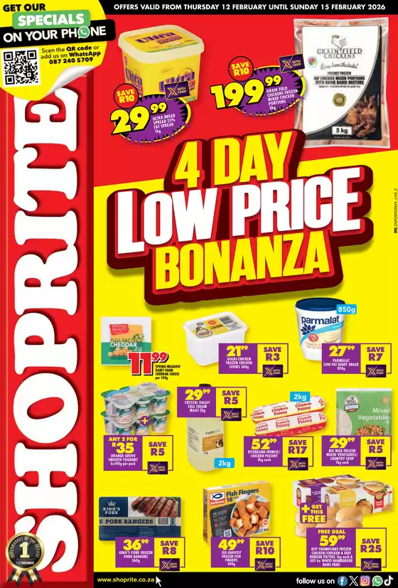 Shoprite catalogue in Hillcrest | Shoprite Low Price Bonanza KwaZulu-Natal 12 February - 15 February | 2026-02-12T00:00:00.000Z - 2026-02-15T00:00:00.000Z