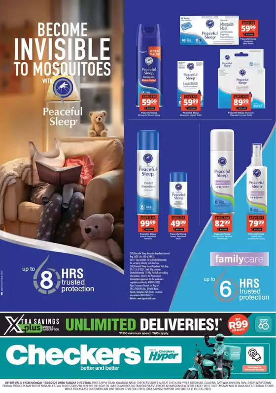 Checkers catalogue in Benoni | Checkers Peaceful Sleep Promotion 16 February | 2026-02-15T00:00:00.000Z - 2026-03-01T00:00:00.000Z