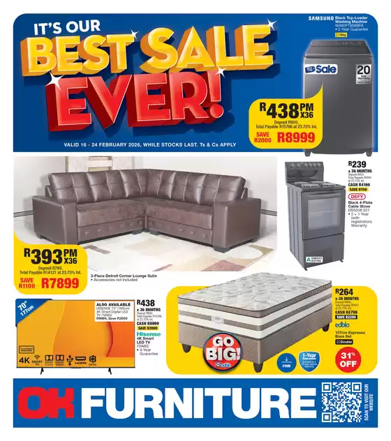 OK Furniture catalogue in Sandton | Latest deals OK Furniture | 2026-02-16T00:00:00.000Z - 2026-02-24T00:00:00.000Z