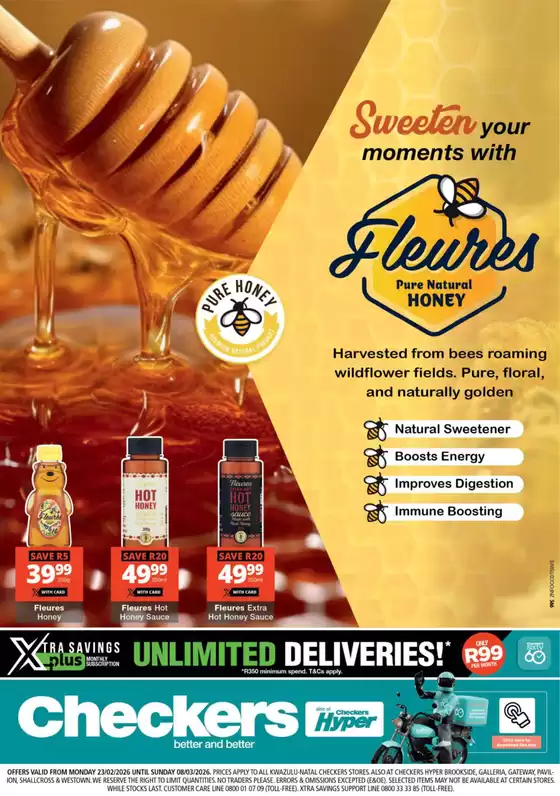 Checkers catalogue in Richards Bay | Checkers Fleures Promotion | 2026-02-22T00:00:00.000Z - 2026-03-08T00:00:00.000Z