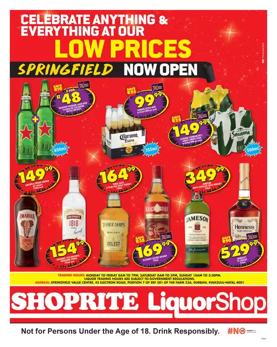 Shoprite LiquorShop catalogue in Gordon's Bay | Shoprite LiquorShop Low Prices Springfield 2 March - 15 March | 2026-03-02T00:00:00.000Z - 2026-03-15T00:00:00.000Z