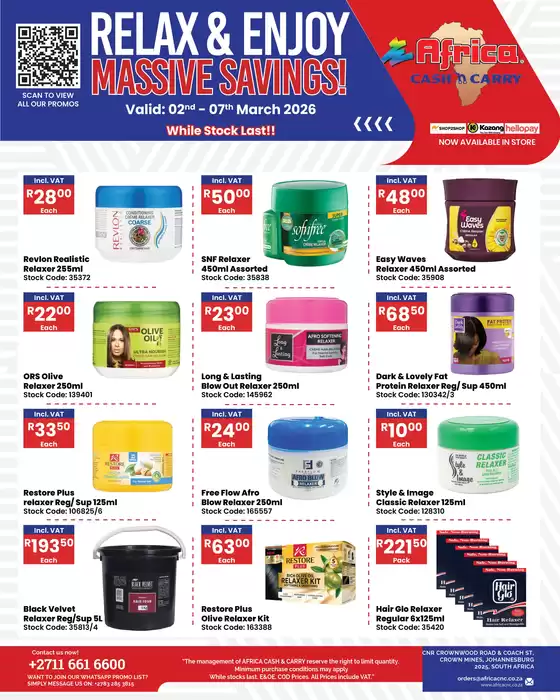 Africa Cash & Carry catalogue | Monday Promo | 2026-03-02T00:00:00.000Z - 2026-03-07T00:00:00.000Z