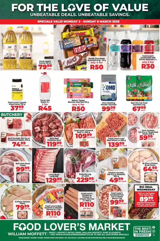 Food Lover's Market catalogue in Vosloorus | William Moffett - 02 - 08 March 2026 | 2026-03-01T00:00:00.000Z - 2026-03-08T00:00:00.000Z
