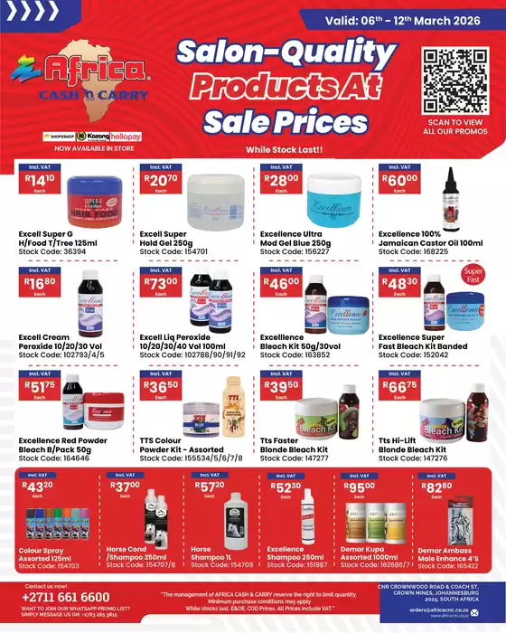 Africa Cash & Carry catalogue in Bultfontein | Friday Promo | 2026-03-06T00:00:00.000Z - 2026-03-12T00:00:00.000Z
