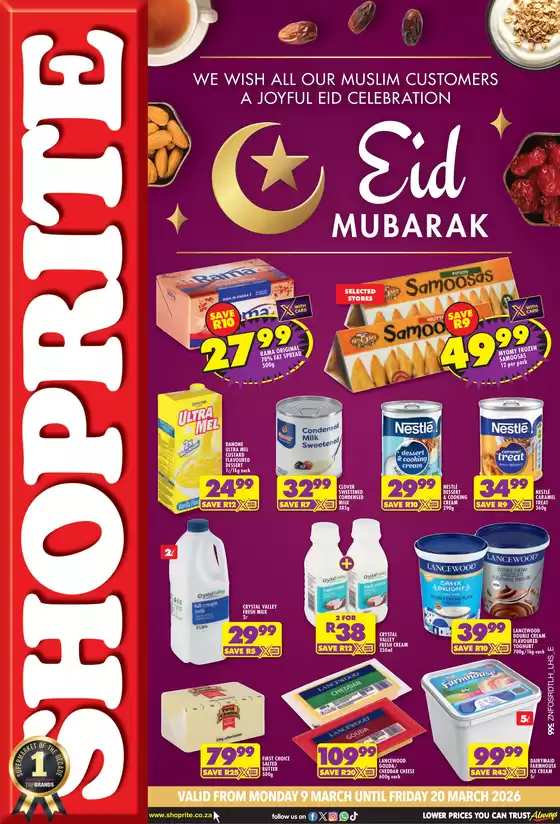 Shoprite catalogue | Shoprite Eid Mubarak Deals KwaZulu-Natal - 09 to 20 March | 2026-03-09T00:00:00.000Z - 2026-03-20T00:00:00.000Z