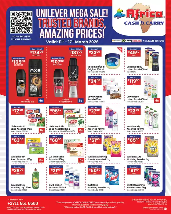 Africa Cash & Carry catalogue in Tembisa | Wednesday Promo | 2026-03-11T00:00:00.000Z - 2026-03-17T00:00:00.000Z