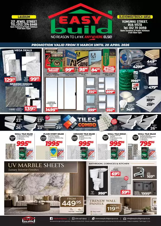 Easy Build catalogue in Bhekiswayo | Promotion Easy Build | 2026-03-11T00:00:00.000Z - 2026-04-20T00:00:00.000Z