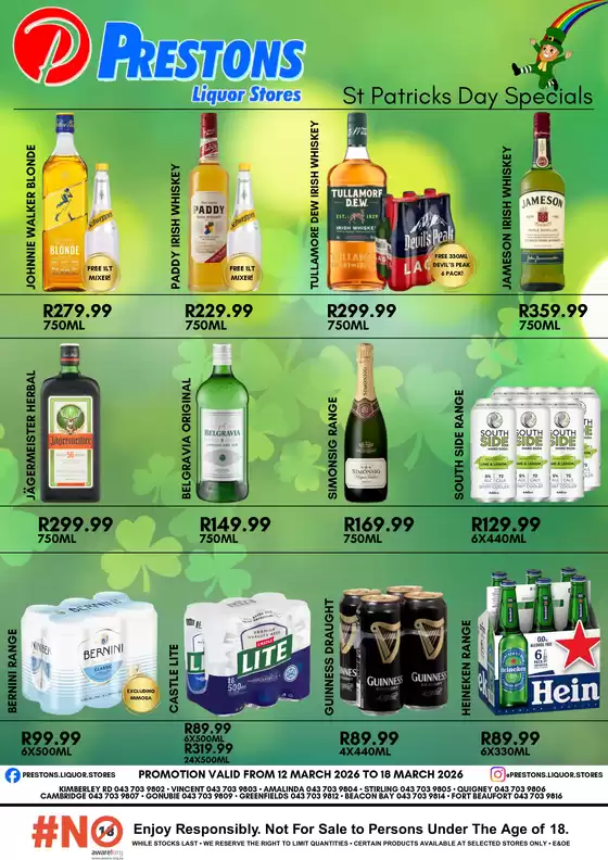Prestons catalogue in Lenasia | St Patricks Day Specials | 2026-03-12T00:00:00.000Z - 2026-03-18T00:00:00.000Z