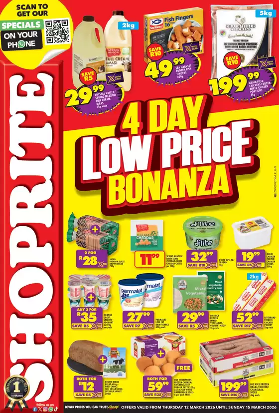 Shoprite catalogue in Pietermaritzburg | Shoprite Low Price Bonanza KwaZulu-Natal 12 March - 15 March | 2026-03-12T00:00:00.000Z - 2026-03-15T00:00:00.000Z