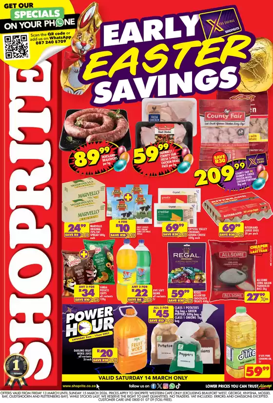 Shoprite catalogue in Pietermaritzburg | Shoprite Easter Deals Western Cape - 13 to 15 March | 2026-03-13T00:00:00.000Z - 2026-03-15T00:00:00.000Z