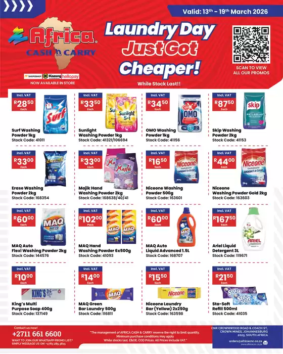 Africa Cash & Carry catalogue in Pinetown | Friday Promo | 2026-03-13T00:00:00.000Z - 2026-03-19T00:00:00.000Z