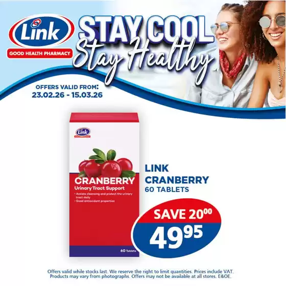 Link Pharmacy catalogue in Chatsworth | Discover attractive offers | 2026-02-23T00:00:00.000Z - 2026-03-15T00:00:00.000Z