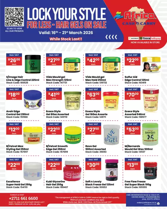 Africa Cash & Carry catalogue in Milnerton | Monday Promo | 2026-03-16T00:00:00.000Z - 2026-03-21T00:00:00.000Z