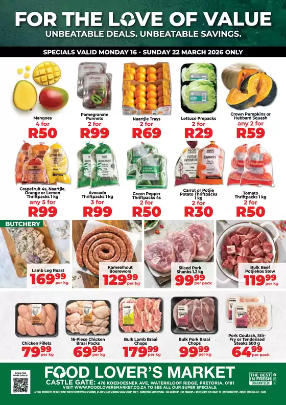 Food Lover's Market catalogue in Milnerton | Castle Gate - 16 - 22 March 2026 | 2026-03-15T00:00:00.000Z - 2026-03-22T00:00:00.000Z