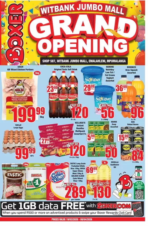 Boxer catalogue in Sabie | Witbank Jumbo Mall Grand Opening | 2026-03-19T00:00:00.000Z - 2026-04-08T00:00:00.000Z