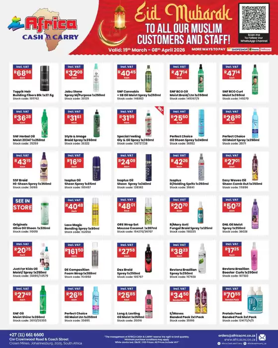 Africa Cash & Carry catalogue in Mitchell's Plain | Weekly Promo | 2026-03-19T00:00:00.000Z - 2026-04-08T00:00:00.000Z