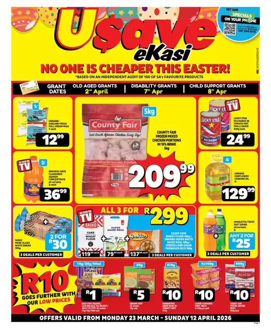 Usave catalogue in Mount Fletcher | Wcusaveekasieastersavings23mar12apr2026 | 2026-03-23T00:00:00.000Z - 2026-04-12T00:00:00.000Z