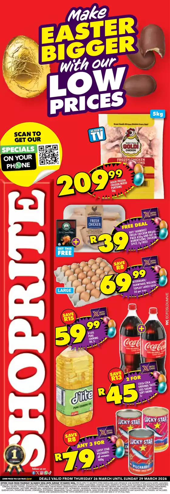 Shoprite catalogue | Shoprite Easter Deals Eastern Cape 26 March - 29 March | 2026-03-26T00:00:00.000Z - 2026-03-29T00:00:00.000Z