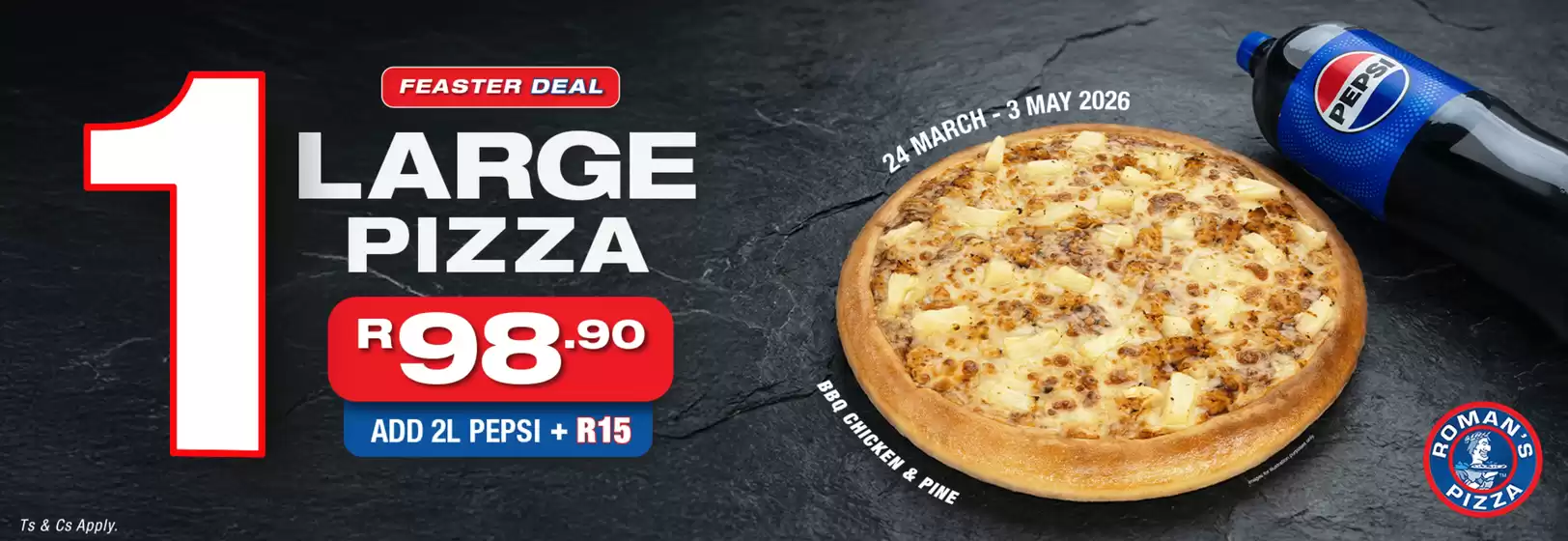 Roman's Pizza catalogue in Krugersdorp | Roman's Pizza Sale | 2026-04-01T00:00:00.000Z - 2026-05-03T00:00:00.000Z