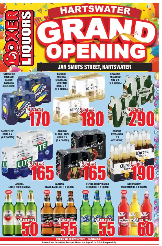 Boxer Liquors catalogue in Lichtenburg | Hartswater Liquor Grand Opening | 2026-04-02T00:00:00.000Z - 2026-04-08T00:00:00.000Z