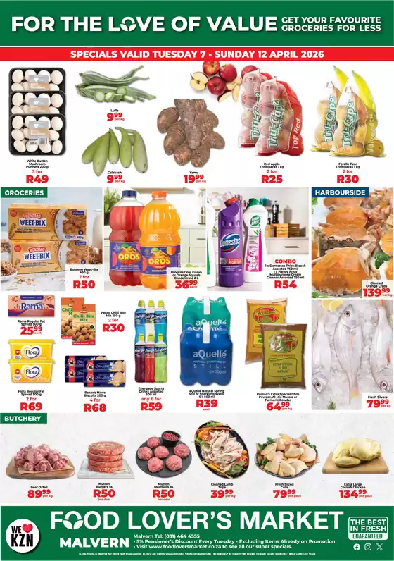 Food Lover's Market catalogue in Lichtenburg | Malvern - 07 - 12 April 2026 | 2026-04-06T00:00:00.000Z - 2026-04-12T00:00:00.000Z