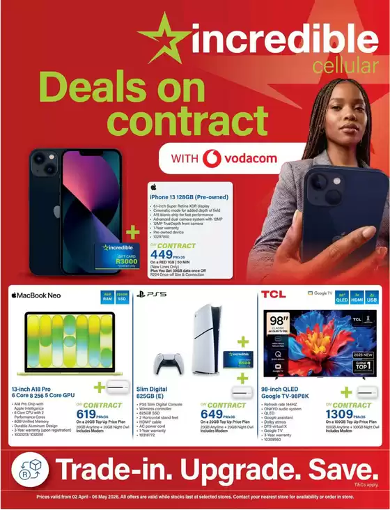 Incredible Connection catalogue in Heidelberg (Gauteng) | Deals On Contract With Vodacom | 2026-04-02T00:00:00.000Z - 2026-05-06T00:00:00.000Z