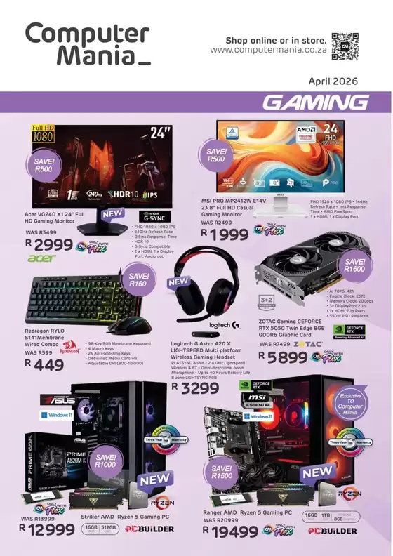 Computer Mania catalogue in Heidelberg (Gauteng) | Computer Mania Gaming | 2026-04-02T00:00:00.000Z - 2026-04-30T00:00:00.000Z