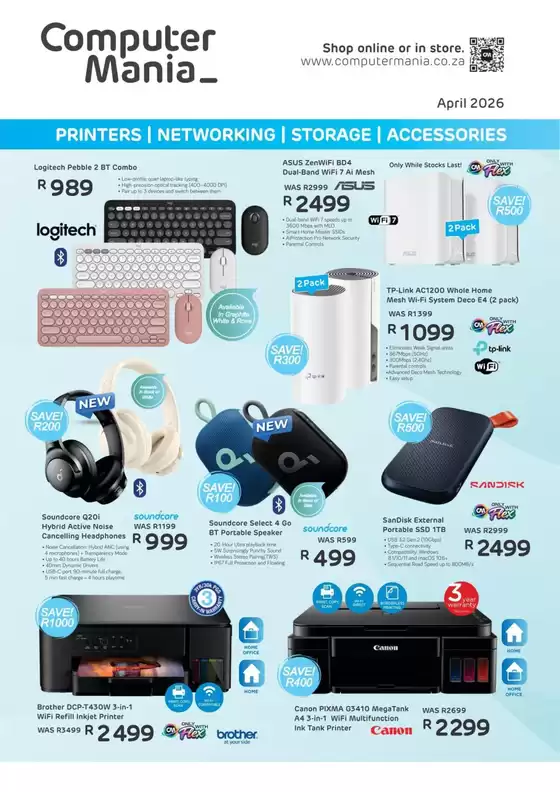 Computer Mania catalogue in Heidelberg (Gauteng) | Computer Mania Printers, Networking, Storage, Accessories | 2026-04-02T00:00:00.000Z - 2026-04-30T00:00:00.000Z