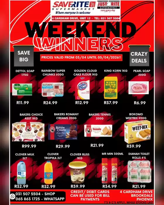 Saverite catalogue in Swellendam | Weekend Winners | 2026-04-03T00:00:00.000Z - 2026-04-05T00:00:00.000Z