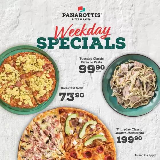 Panarottis catalogue in Marble Hall | Weekday Specials | 2026-04-03T00:00:00.000Z - 2026-04-17T00:00:00.000Z