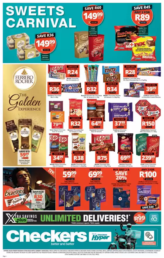Checkers Hyper catalogue in Gonubie | Checkers Sweets Carnival 7 April | 2026-04-06T00:00:00.000Z - 2026-04-19T00:00:00.000Z