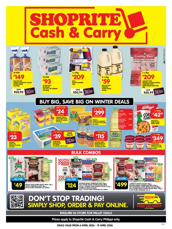 Shoprite catalogue in Daveyton | Shoprite Cash Carry Winter Deals Philippi 6 April - 19 April | 2026-04-06T00:00:00.000Z - 2026-04-19T00:00:00.000Z