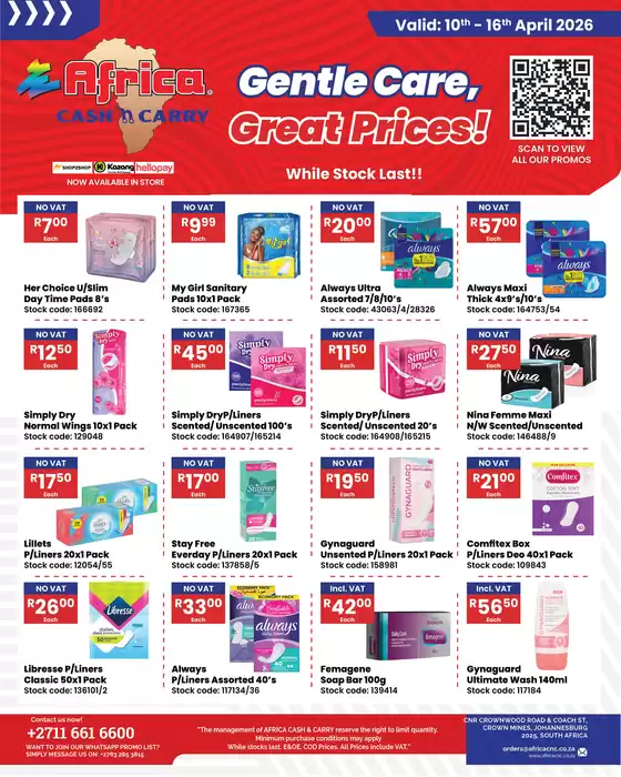 Africa Cash & Carry catalogue in Ladybrand | Friday Promo | 2026-04-10T00:00:00.000Z - 2026-04-16T00:00:00.000Z