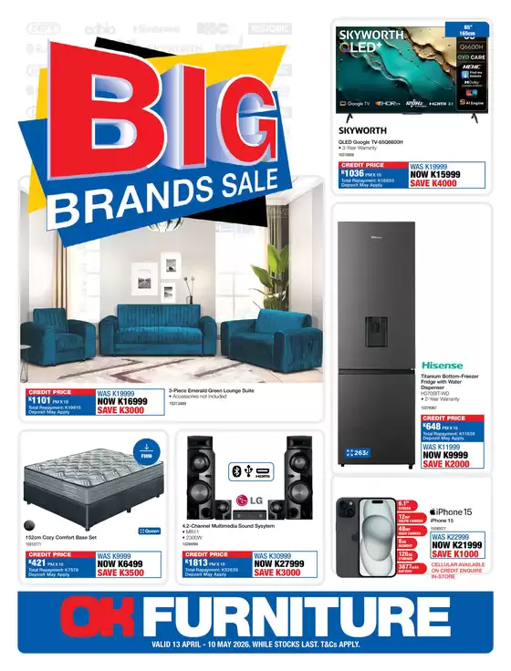 OK Furniture catalogue in Thulamahashe-A | Current deals and offers | 2026-04-13T00:00:00.000Z - 2026-05-10T00:00:00.000Z