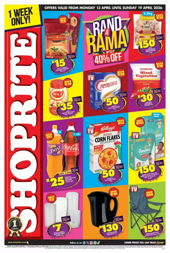 Shoprite catalogue in Johannesburg | Shoprite Rand a Rama Gauteng 13 April - 19 April | 2026-04-13T00:00:00.000Z - 2026-04-19T00:00:00.000Z