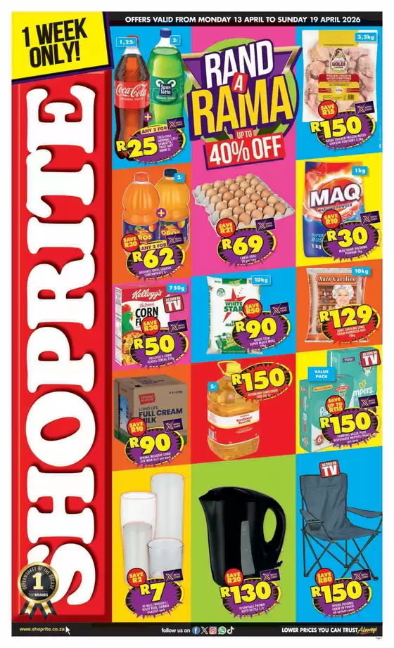 Shoprite catalogue in Johannesburg | Shoprite Rand a Rama KwaZulu-Natal 13 April - 19 April | 2026-04-13T00:00:00.000Z - 2026-04-19T00:00:00.000Z