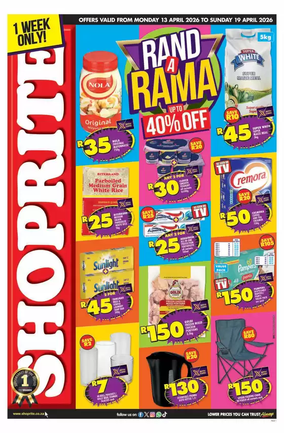 Shoprite catalogue in Johannesburg | Shoprite Rand a Rama Northern Cape and Free State 13 April - 19 April | 2026-04-13T00:00:00.000Z - 2026-04-19T00:00:00.000Z