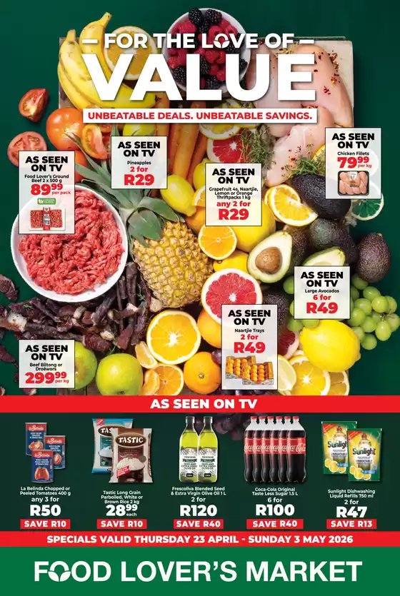 Food Lover's Market catalogue in  | For the Love of Value National 20 April 3 May 2026 | 2026-04-19T00:00:00.000Z - 2026-05-03T00:00:00.000Z