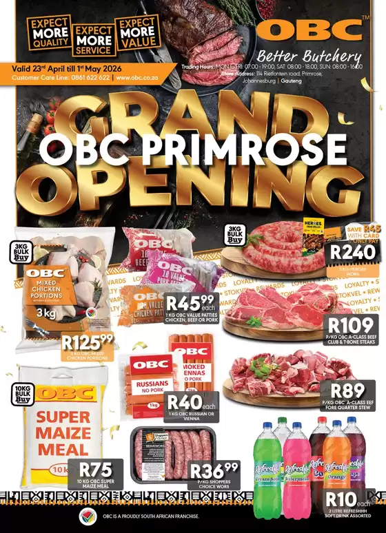 OBC Meat & Chicken catalogue in Queensburgh | OBC Meat Chicken weekly specials | 2026-04-23T00:00:00.000Z - 2026-05-01T00:00:00.000Z