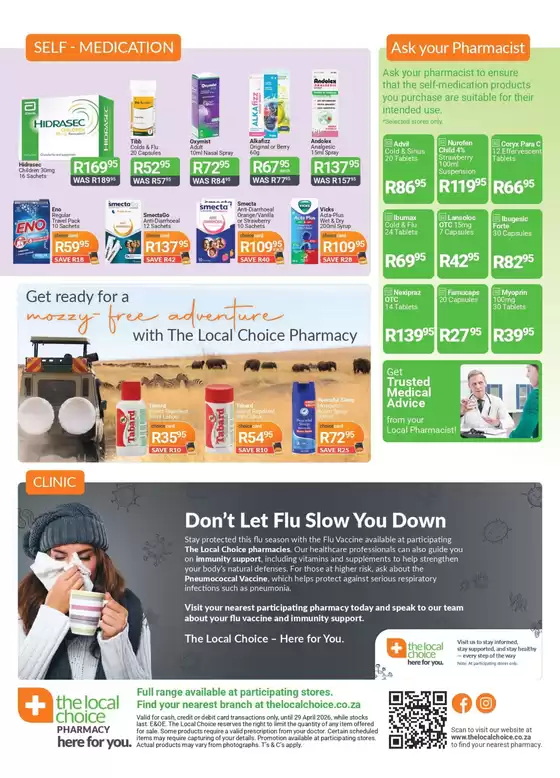 The Local Choice Pharmacy catalogue in Durban | Top offers for smart savers | 2026-04-21T00:00:00.000Z - 2026-04-29T00:00:00.000Z
