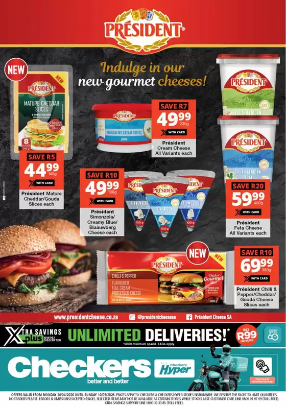 Checkers Hyper catalogue in Port Elizabeth | Checkers President Promotion 20 April | 2026-04-19T00:00:00.000Z - 2026-05-10T00:00:00.000Z