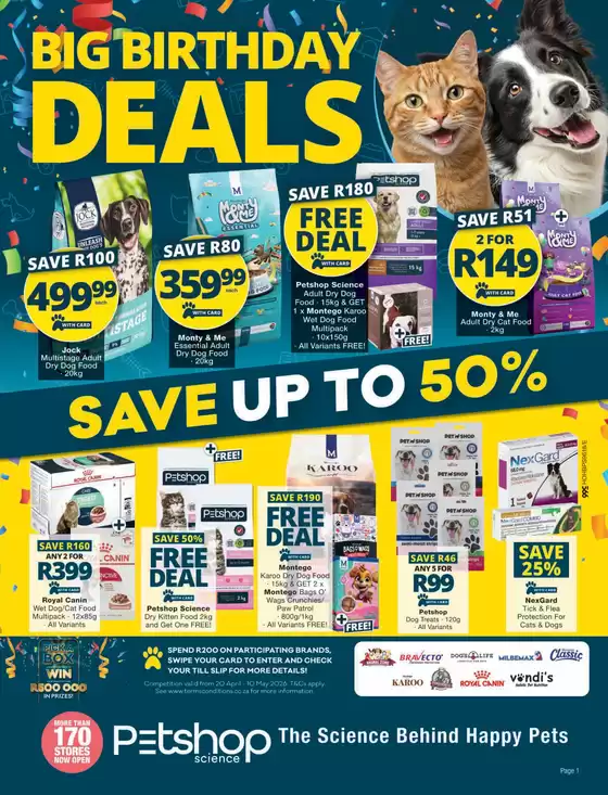 Checkers Hyper catalogue in Port Elizabeth | Petshop Science Birthday Deals 20 April | 2026-04-19T00:00:00.000Z - 2026-05-10T00:00:00.000Z