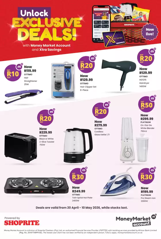 Shoprite catalogue in Piet Retief | Shoprite Money Market Exclusive Deals 20 April - 10 May | 2026-04-20T00:00:00.000Z - 2026-05-10T00:00:00.000Z