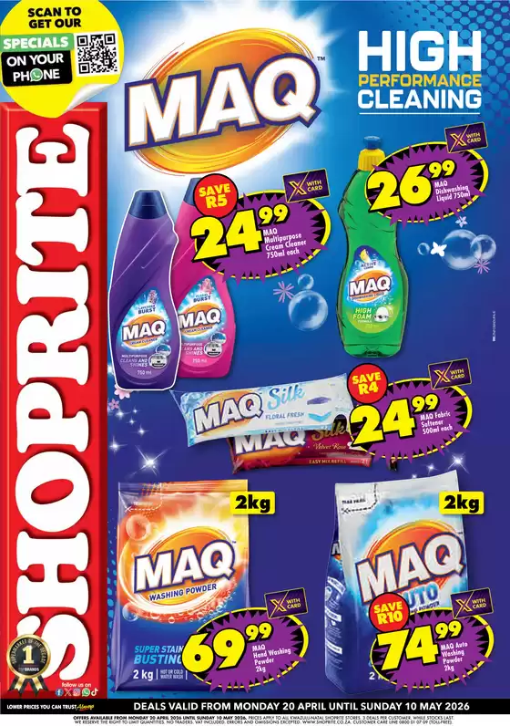 Shoprite catalogue in Piet Retief | Shoprite Maq Household Essentials KwaZulu-Natal 20 April - 10 May | 2026-04-20T00:00:00.000Z - 2026-05-10T00:00:00.000Z