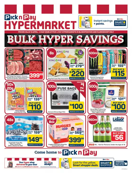 Pick n Pay Hypermarket catalogue in Bloemfontein | Bulk Hyper Savings | 2026-04-22T00:00:00.000Z - 2026-05-03T00:00:00.000Z