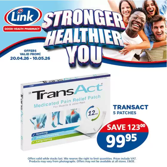 Link Pharmacy catalogue in Eshowe | Offers for bargain hunters | 2026-04-20T00:00:00.000Z - 2026-05-10T00:00:00.000Z