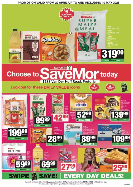 Spar Savemor catalogue in Kudube | Choose To Savemor Today | 2026-04-23T00:00:00.000Z - 2026-05-10T00:00:00.000Z
